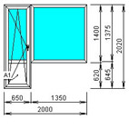 Балконный блок стандартный откидной