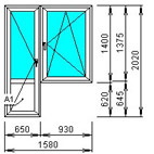 Малогабаритный балконный блок распашной